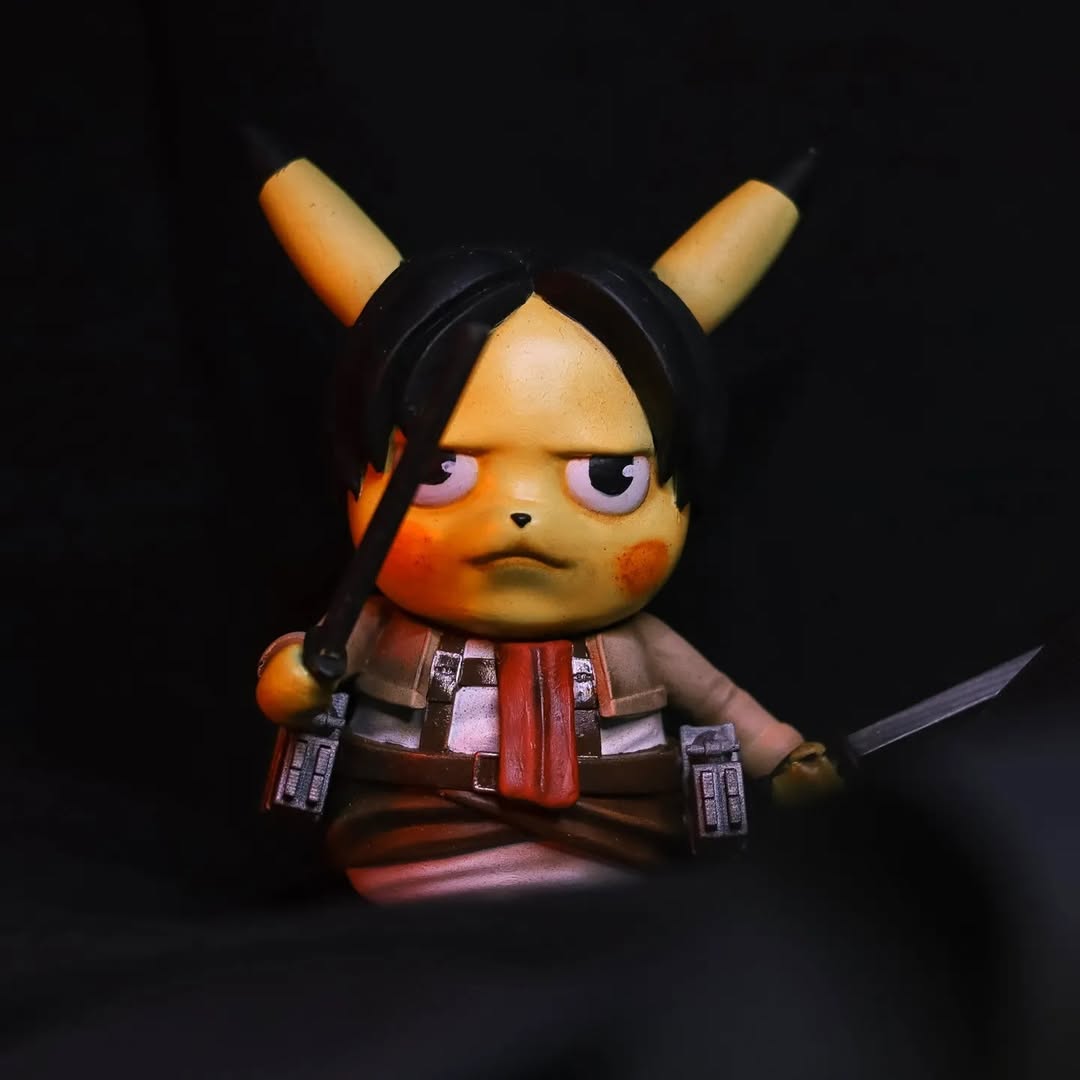 Levi Pikachu Figurine - Attack on Titan x Pokémon Inspired